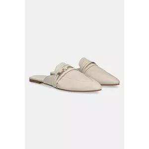 Answear Lab slapi de piele femei, culoarea bej imagine