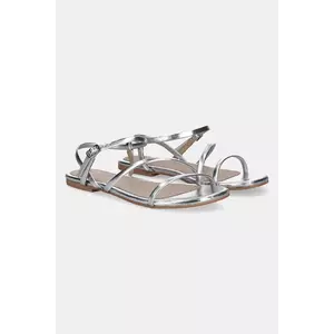 Answear Lab sandale de piele femei, culoarea argintiu imagine