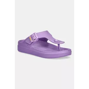 Blauer papuci NOMA femei, culoarea violet, cu toc plat, S5NOMA02 imagine