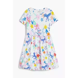 Desigual rochie fete culoarea alb, mini, evazată, 25SGVK03 imagine