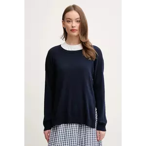 United Colors of Benetton pulover de bumbac femei, culoarea bleumarin, light, 1091D10D7 imagine