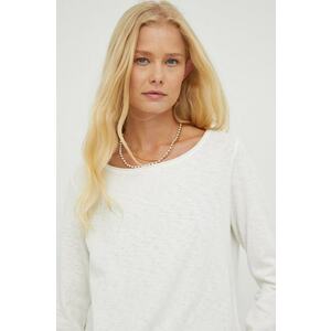 Marc O'Polo longsleeve din bumbac Denim culoarea bej imagine