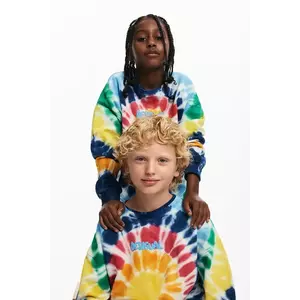 Desigual hanorac de bumbac pentru copii culoarea galben, cu imprimeu, 25SBSK04 imagine