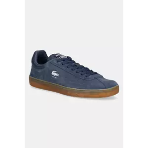 Lacoste sneakers din piele intoarsă BASESHOT culoarea bleumarin, 49SMA0133 imagine