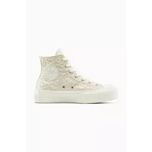 Converse teniși Chuck Taylor All Star Lift culoarea bej, A13523C imagine