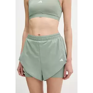 adidas Performance pantaloni scurți de antrenament Designed for Training culoarea verde, uni, high waist, JC9803 imagine