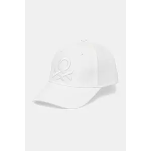 United Colors of Benetton șapcă bărbați, culoarea alb, uni, 6WEPUA00Z imagine