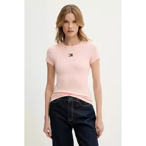 Tommy Jeans tricou femei, culoarea roz imagine