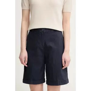 United Colors of Benetton pantaloni scurti femei, culoarea bleumarin, uni, high waist, 4CDRD901W imagine