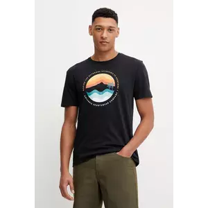 Columbia tricou din bumbac Path Lake barbati, culoarea negru, cu imprimeu, 1934814. imagine