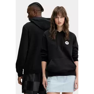 Converse bluză culoarea negru, cu glugă, uni, 10026983-A01 imagine