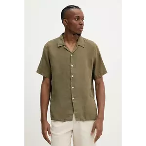 PS Paul Smith cămașă de in bărbați, culoarea verde, relaxed, M2R.695U.P22354 imagine