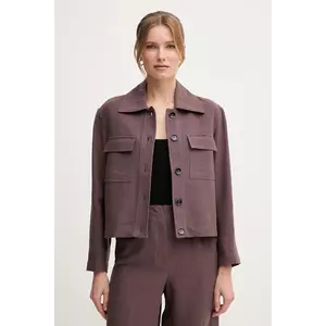 Pedro del Hierro geacă din amestec de in culoarea maro, de tranzitie, 6759177 imagine