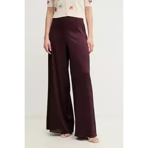 Marella pantaloni Emme by Marella femei, culoarea bordo, lat, high waist, 2515131182200 imagine