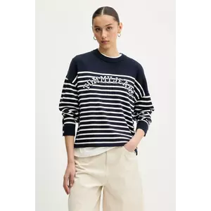Tommy Jeans pulover de bumbac femei, culoarea bleumarin, DW0DW20251 imagine