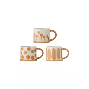 Bloomingville set de căni Linora 450 ml 3-pack culoarea portocaliu imagine