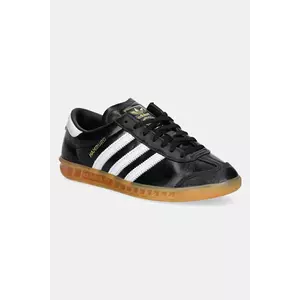 adidas Originals sneakers din piele Hamburg W femei, culoarea negru, JI2626 imagine