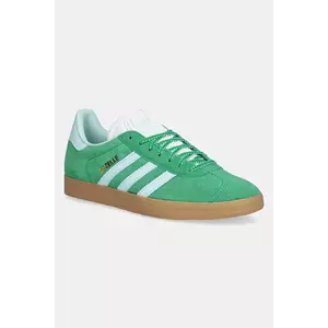 adidas Originals sneakers din piele intoarsă Gazelle femei, culoarea verde, JH7218 imagine