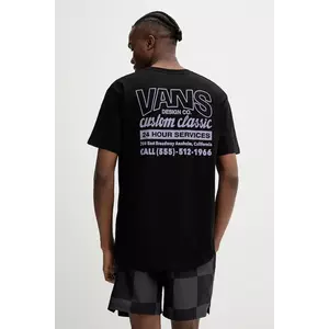 Vans tricou din bumbac bărbați, culoarea negru, cu imprimeu, VN000M60BLK1 imagine