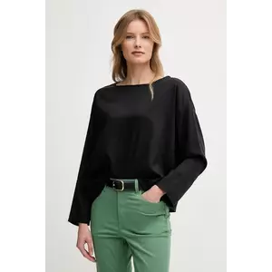 United Colors of Benetton bluză femei, culoarea negru, uni, 52M9DQ0B7 imagine