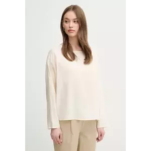 United Colors of Benetton bluză femei, culoarea bej, uni, 52M9DQ0B7 imagine
