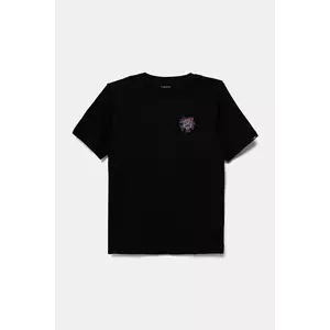 Vans tricou de bumbac pentru copii Vortex culoarea negru, cu imprimeu, VN000MKHBLK1 imagine