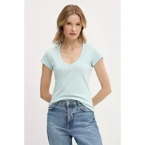 BOSS Orange tricou din bumbac femei, culoarea turcoaz, 50540432 imagine