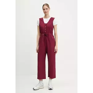 Picture salopeta din bumbac Trinket culoarea bordo, bumbac, WJJ0098 imagine