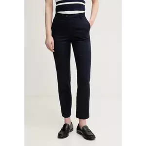 United Colors of Benetton pantaloni femei, culoarea bleumarin, fason tigareta, high waist, 40FADF08U imagine