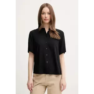United Colors of Benetton cămașă femei, culoarea negru, cu guler clasic, regular, 5WPWDQ0B1 imagine
