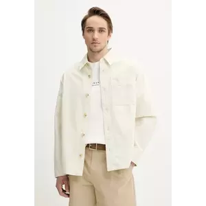 A.P.C. cămașă din bumbac surchemise basile brodee poitrine bărbați, culoarea bej, relaxed, COGBJ.H02918 imagine