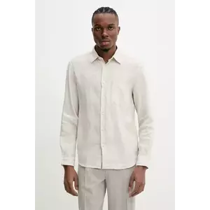 Marc O'Polo cămașă de in bărbați, culoarea bej, cu guler clasic, regular, 523742842318 imagine