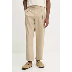 A.P.C. pantaloni de bumbac pantalon renato bărbați, culoarea bej, cu fason chinos, COHFU.H08428 imagine