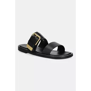 Marc O'Polo șlapi de piele STINA 1A femei, culoarea negru, 50318691101100 imagine