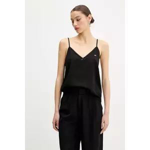 Tommy Jeans bluză femei, culoarea negru, uni, DW0DW20604 imagine