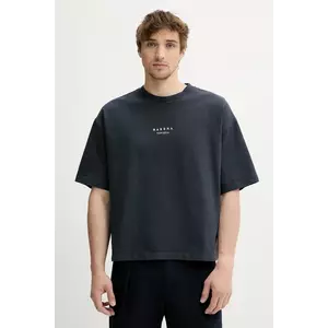 BARENA VENEZIA tricou din bumbac Camicia Mola bărbați, culoarea bleumarin, cu imprimeu, TSU5107.2713 imagine