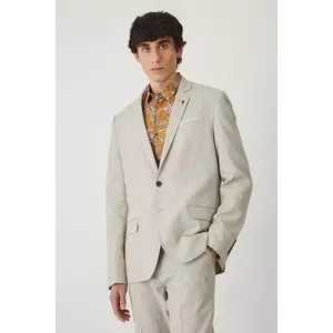 Medicine blazer din amestec de in barbati, culoarea maro imagine