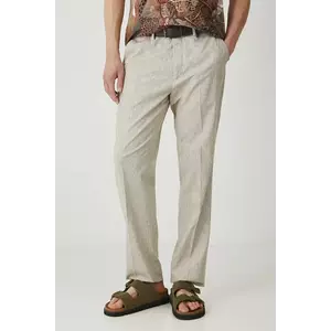 Medicine pantaloni din amestec de in culoarea maro, mulata imagine