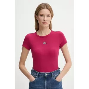 Tommy Jeans tricou femei, culoarea roz imagine