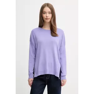 United Colors of Benetton pulover de bumbac femei, culoarea violet, light, 1091D10D7 imagine