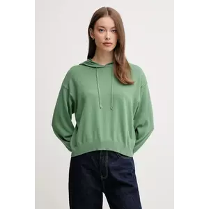United Colors of Benetton pulover de bumbac femei, culoarea verde, light, 1294D203T imagine