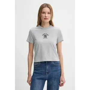 Tommy Jeans tricou din bumbac femei, culoarea gri, DW0DW20317 imagine