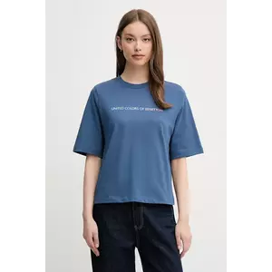 United Colors of Benetton tricou din bumbac femei, culoarea bleumarin, 3BL0D109D imagine