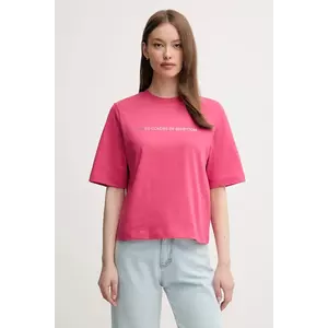 United Colors of Benetton tricou din bumbac femei, culoarea roz, 3BL0D109D imagine
