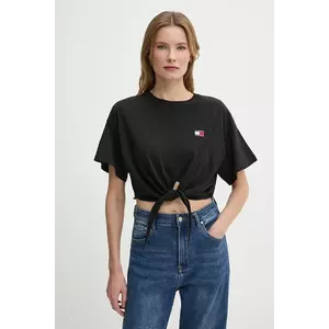 Tommy Jeans tricou din bumbac culoarea negru, DW0DW20321 imagine