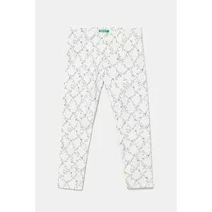 United Colors of Benetton leggins copii culoarea alb, cu imprimeu, 3SDSGF04U imagine