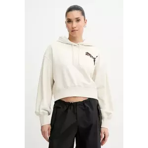 Puma bluza femei, culoarea bej, cu glugă, cu imprimeu, 632338 imagine