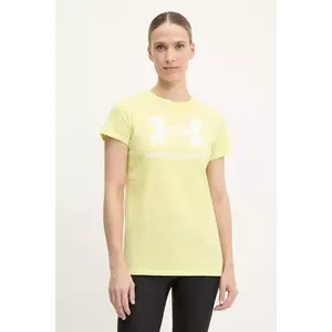 Under Armour tricou femei, culoarea verde imagine