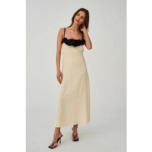 Undress Code rochie culoarea bej, midi, dreaptă imagine