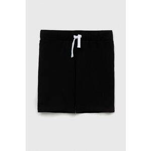 United Colors of Benetton pantaloni scurți din bumbac pentru copii culoarea negru, neted, talie reglabila imagine
